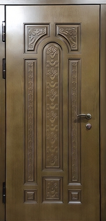 Стальная одностворчатая термодверь с фрезерованными плитами МДФ