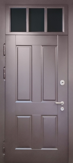 Входная термодверь с остекленной фрамугой (окрашенные панели МДФ RAL)