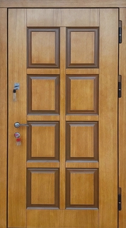 Уличная стальная термодверь со шпонированными панелями МДФ